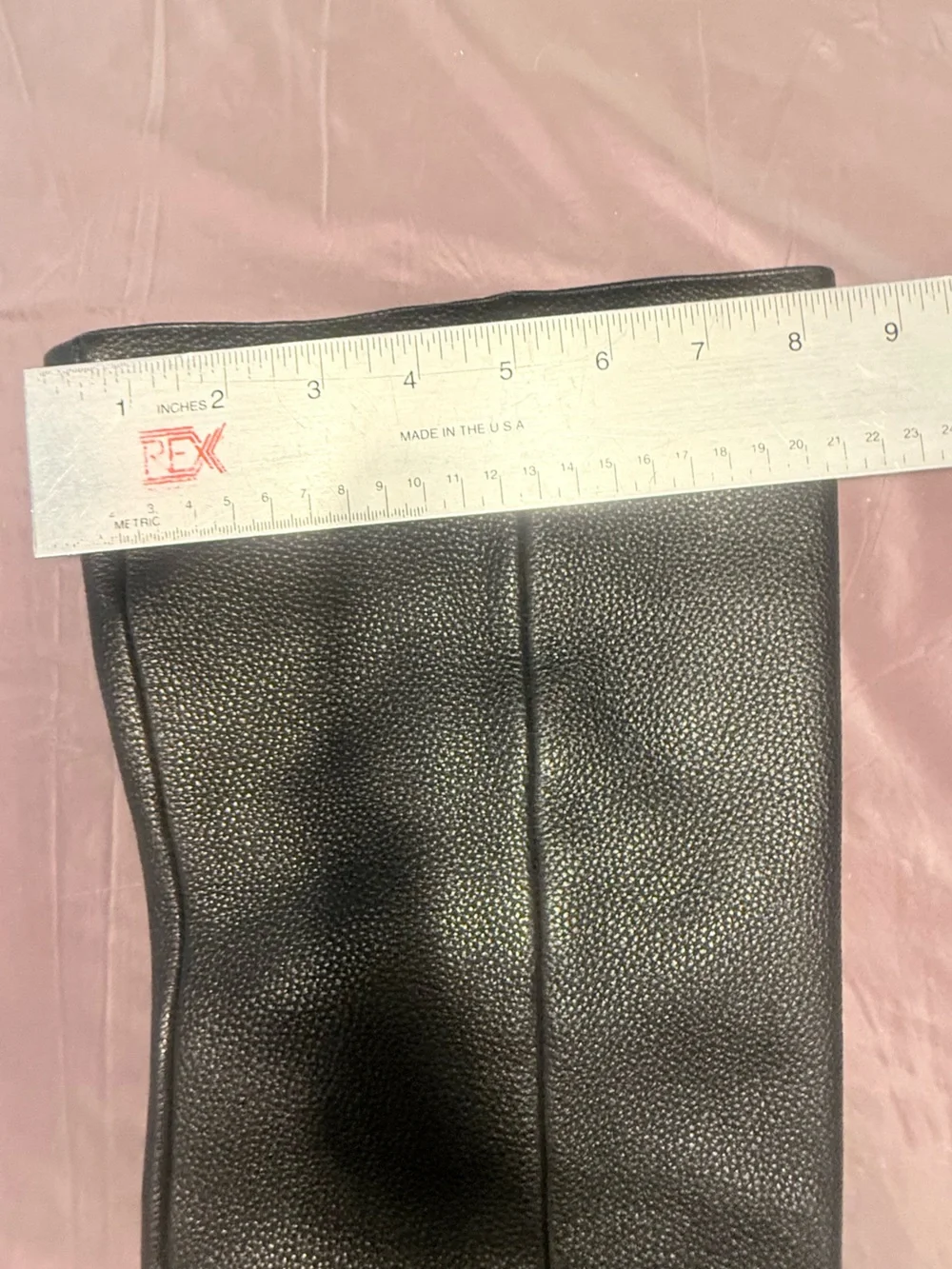 NWOT Kurt Geiger Mayfair Black Leather Over The Knee Boots Gold Heel Size 6.5